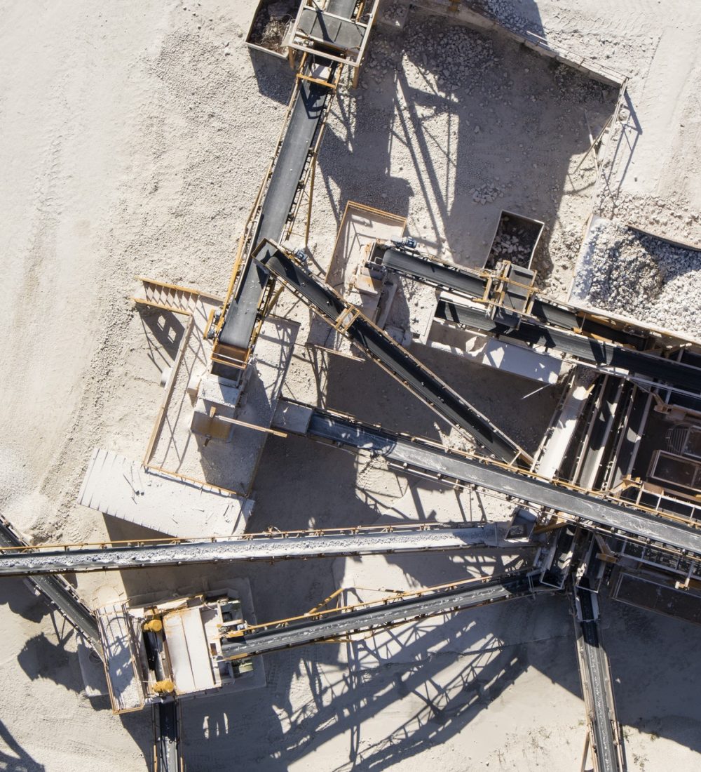 Factory of aggregates for construction